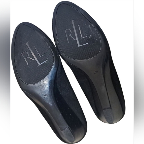 Lauren Ralph Lauren Bernee Black Suede Wedge – Size 10B - Picture 13 of 16